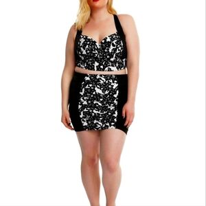Torrid Disney The Little Mermaid Long Line Push Up Top & Ruched Skirted Bottom